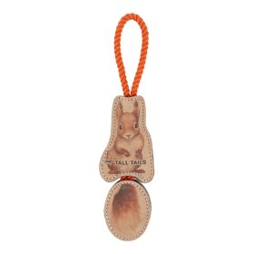 Tall Tails Dog Natural Leather Color Jointed Squirrel Tug, 16in.