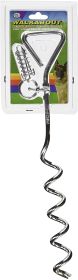 Four Paws Walk About TieOut Dog Spiral Stake Silver, 1ea/19 in