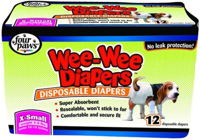 Four Paws WeeWee Disposable Dog Diapers 1ea/XS 12 ct