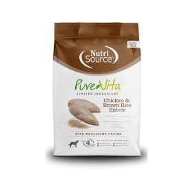 NutriSource PureVita LID Dry Dog Food Chicken & Brown Rice EntrÃ©e 25lb