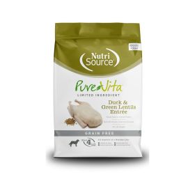 NutriSource PureVita LID Grain Free Dry Dog Food Duck & Green Lentils EntrÃ©e 25lb