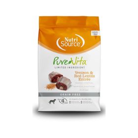 NutriSource PureVita LID Grain Free Dry Dog Food Venison & Red Lentils EntrÃ©e 25lb
