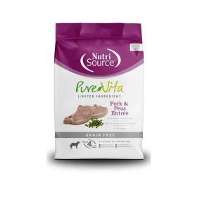 NutriSource PureVita LID Grain Free Dry Dog Food Pork & Peas EntrÃ©e 5lb