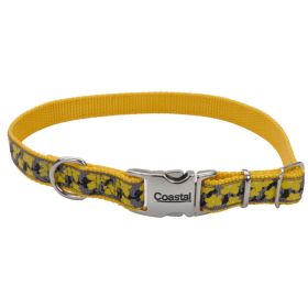 Ribbon Adjustable Nylon Dog Collar with Metal Buckle Yellow, 1ea/5/8 In X 1218 in