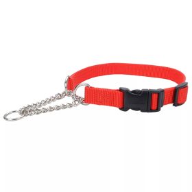 Coastal Adjustable Check Training Collar with Buckle for Dogs Red Small 3/8" X 11"-15"