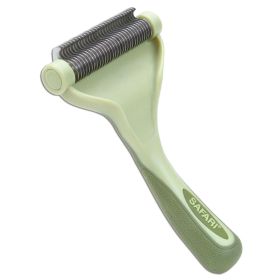 Safari Shed Magic DeShedding Tool for Dogs w/Medium to Long Hair Light Green/Dark Green, 1ea/LG