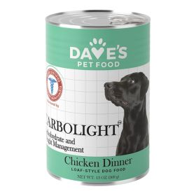 Daveâ€™s Dog Carbolight Carbohydrate And Weight Management Chicken Dinner 13oz. (Case of 12)