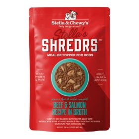 Stella & Chewys Dog Stella's Shredrs Beef & Salmon Recipe In Broth 2.8oz. (Case of 24)