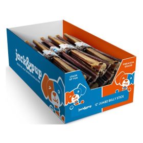Jack & Pup Dog 12" Jumbo Bully Stick 20Ct Display Box
