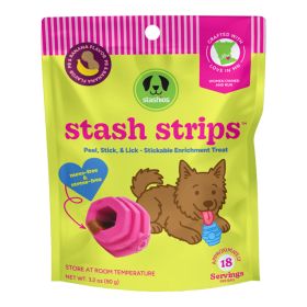 Stashios Dog & Cat Stash Strips Peanut Butter Banana Flavor Stickable Enrichment Treat 18 Servings
