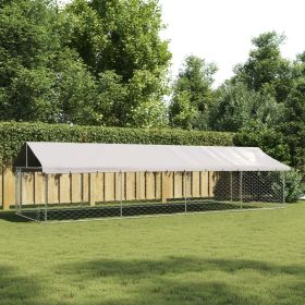 Dog Kennel Silver Galvanized steel, polyethylene Large Durable