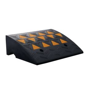 Rubber Curb Ramp 6" Rise Height Sidewalk Curb Ramp, 14.6" Width 19.3" Length Driveway Ramp for Curb, 15T Heavy Duty Rubber Ramp for Forklifts, Tr