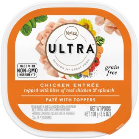 Nutro Products Ultra Grain Free PatÃ© w/Toppers Adult Wet Dog Food Chicken Entree 3.5oz 24pk