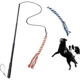 Dog Extendable Teaser Wand Pet Flirt Stick Pole Puppy Chasing Tail Interactive Toy For Small Medium Large Dogs Training Playing Exercise (Option: Gold)